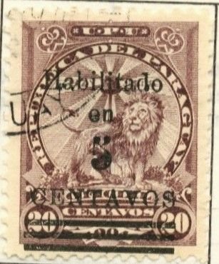 PARAGUAY - SC #134 - USED - 1908 - PG002