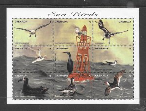 BIRDS - GRENADA #2648 SEA BIRDS M/S  MNH