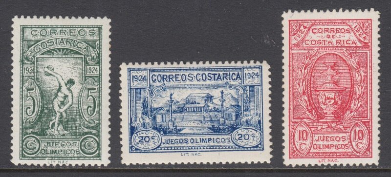 Costa Rica Sc B5-B7 MNH. 1924 San Jose Athletic Games, cplt set, fresh, bright