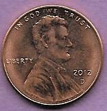 2012 D Lincoln Shield Cent B549