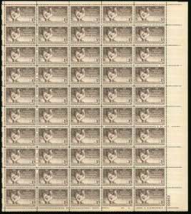 US Stamp - 1948 Poultry Industry - 50 Stamp Sheet -   #968