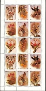 Belize 1987 Flowers Orchids 7 st. x2 sheet MNH