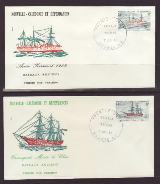 New Caledonia 476-477 Sailing Ships 1982 S/2 U/A FDC 