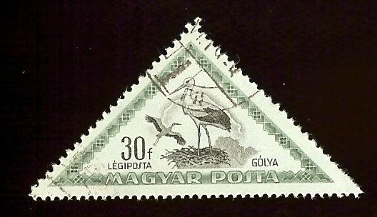 Hungary C97 30f Stork airmail bird used