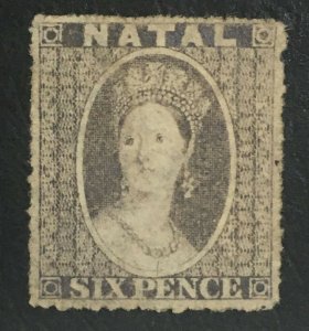 MOMEN: NATAL SG #13 1862 NO WMK UNUSED £275 LOT #61387