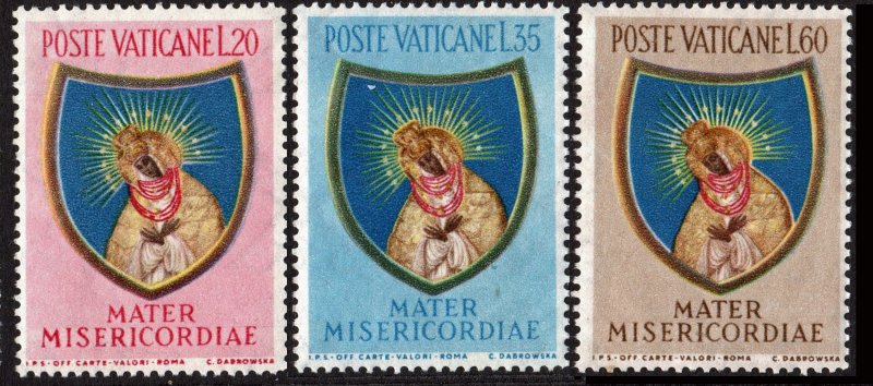 Vatican City SC#189-91 Closing of the Marian Year (1954) MNH