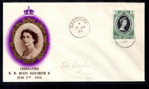 Dominica 141 Queen Elizabeth Coronation Pencil FDC