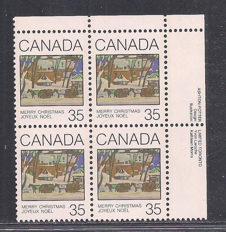 CANADA SC# 872  PL   B/4 UR   FVF/MNH  1980