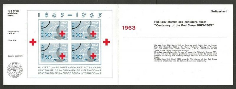 1963 Switzerland Boy Scouts Red Cross announcement folder 