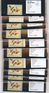 RW38, WHOLESALE LOT OF 10 - ALL XF OG NH PSE GRADED 90