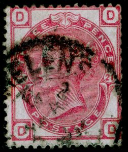 SG158, 3d rose plate 21, USED. Cat £100. WMK CROWN. DD