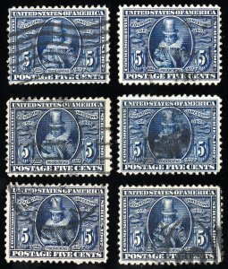 US Stamps # 330 Used VF Lot Of 6 Scott Value $180.00