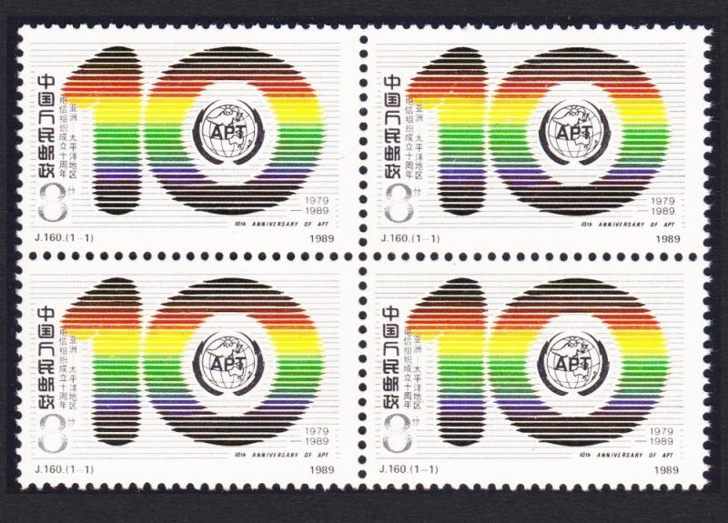 China Asia-Pacific Telecommunity Block of 4 SG#3618 MI#2243 SC#2220