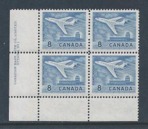 Canada #436 LL Plate Block Jet Definitive 8¢ MNH3