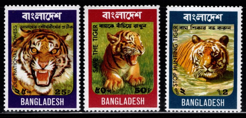 Bangladesh Scott 69-71 MNH** 1974 Save the Tiger stamp set