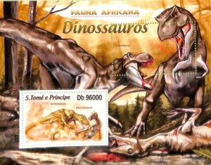 A8589 - S.TOME -ERROR MISPERF  Stamp Sheet -  PREHISTORICS, Dinosaurs