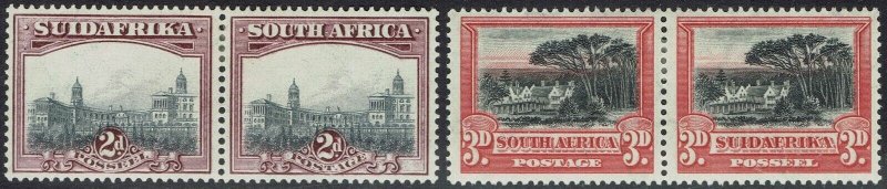 SOUTH AFRICA 1927 PICTORIAL 2D AND 3D PAIRS LONDON PRINTING