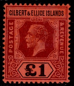 GILBERT AND ELLICE ISLANDS GV SG24, £1 purple & BLACK (DIE II), M MINT. Cat £600