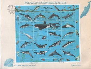 Palau Sc 289 1991 Marine Life sheet on FDC