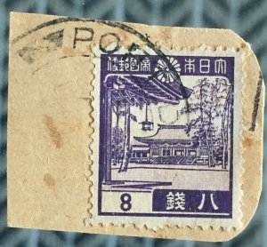 Japanese Occupation 8s Used on piece postmark PORT DICKSON M2866