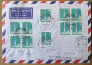 Germany - Berlin 1956 70pf Air Letter FDC Berlin - San Francisco sgB132 x10 af