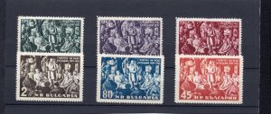 BULGARIA 1951, 1961  PAINTINGS 2 SETS OF 3 STAMPS MNH