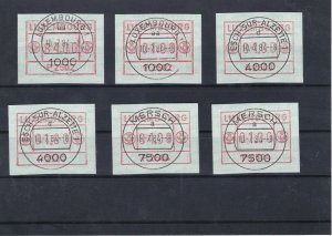 Luxembourg Used A.T.M Stamp Labels Ref: R5293