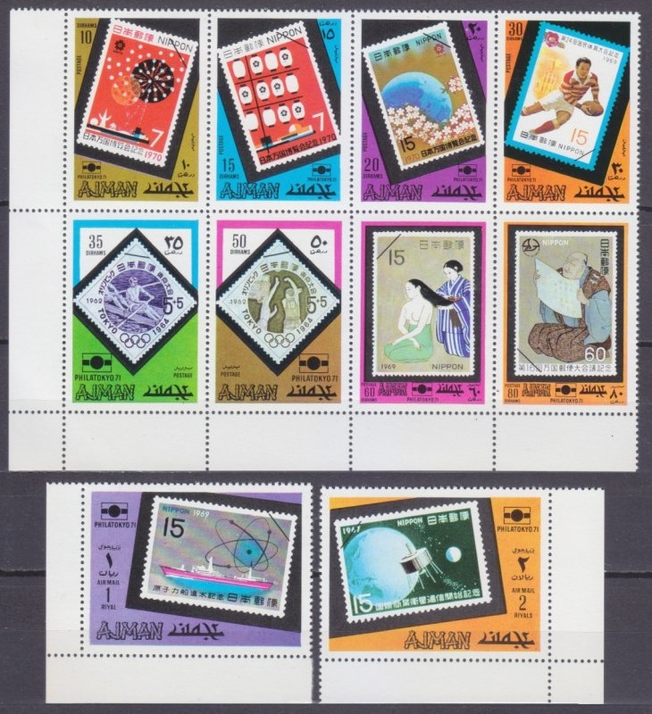 1971 Ajman 869-878 1964 Olympic Games in Tokio / Stamps on Stamps 5,50 €