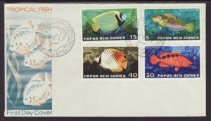 Papua New Guinea 442-445 Fish 1976 U/A FDC