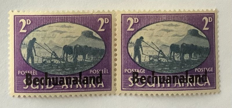 Bechuanaland 1945 Scott 101a & 101b MH - 2p, Peace, South African issues Ovpt