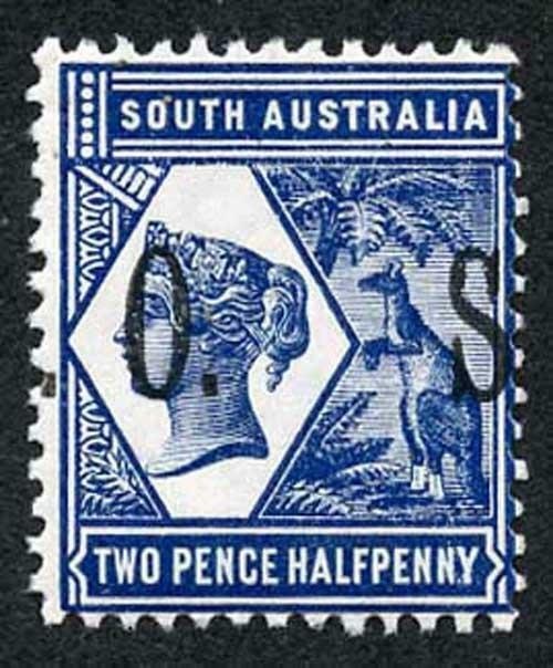 SOUTH AUSTRALIA SGO83 Official 1899 2 1/2d indigo Opt O.S. SUPERB U/M