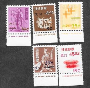 Ryukyu Islands C19-C23 Mint NH!
