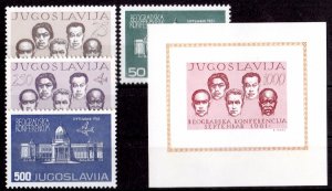 Yugoslavia 1961 CONFERENCE OF NON-ALIGNED NATIONS Set (4)+S/S MNH Sc#613/15C59/0