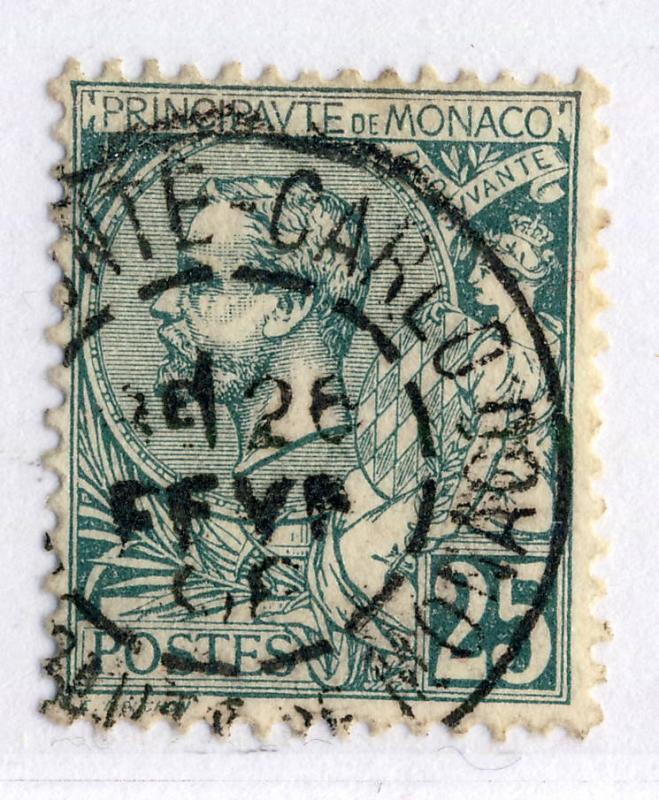 MONACO - 1891-94 - Yv.16 - 25c Vert - Oblitéré B/TB