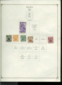 Collection, Malaya States Scott Pages, Johore/Trengganu, Cat $51, Mint & Used