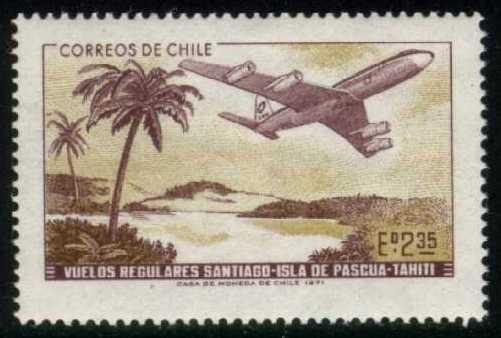Chile #413 Boeing 707 Over Easter Island; MNH (0.45)