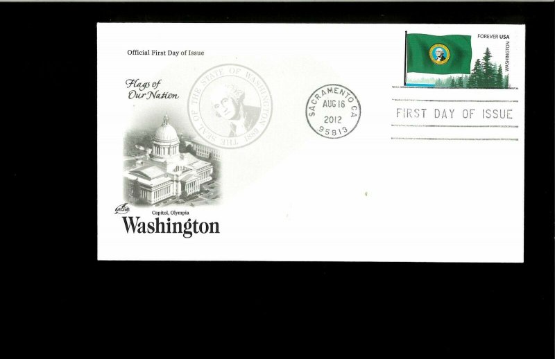 2012 FDC Washington State Flag Sacramento CA