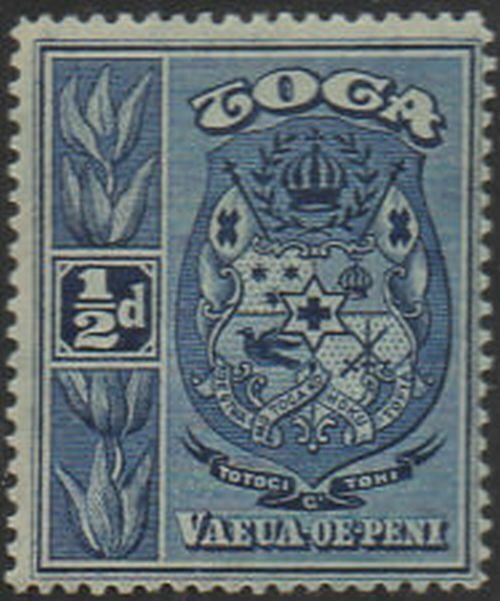 Tonga 1897 SG38 ½d blue Arms MH