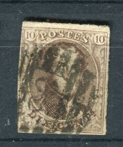 BELGIUM; 1850s classic Leopold Imperf issue used Shade of 10c. value