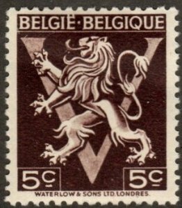 Belgium 338 - Mint-H - 5c Lion Rampant (1944)