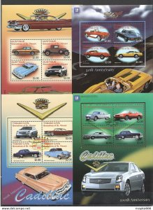 St.Vincent Transport Cars 100Th Of The Cadillac 4Kb ** Stamps Pk337