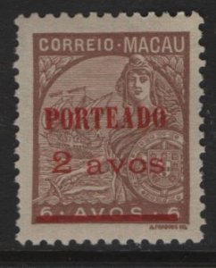 MACAO J44  MINT HINGED PORTEADO POSTAGE DUE