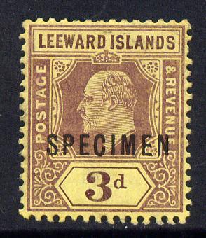 Leeward Islands 1907-11 KE7 MCA 3d purple on yellow overp...
