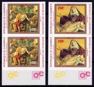 Cameroun 1984 Sc#C307/308 EASTER FAMOUS PAINTINGS Pair IMPERFORATED MNH