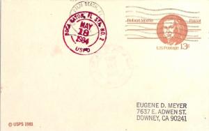 United States Florida Boca Raton Sta. No. 2 1984 red double ring  Postal Card...