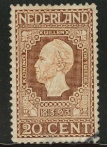 Netherlands Scott 95 Used 1913 stamp CV$9.50 crease