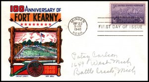 US 970 Fort Kearny Cachet Craft Boll Pencil FDC
