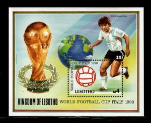 Lesotho 1989 - World Cup Football Soccer - Souvenir Stamp Sheet Scott #754 - MNH