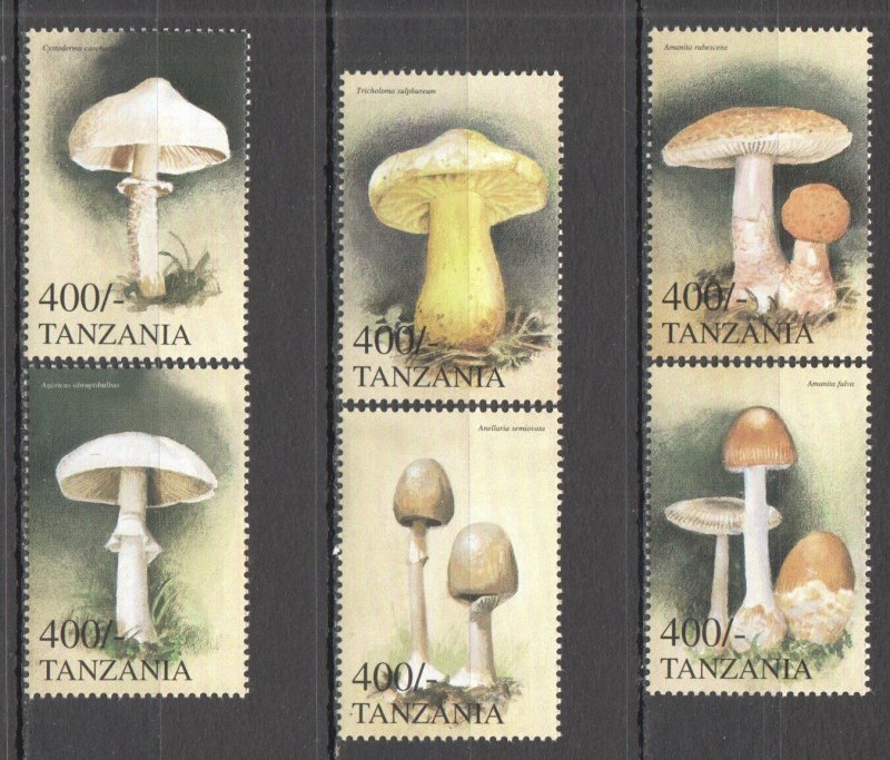 O0319 Tanzania Flora Nature Mushrooms Of The World Set Mnh Stamps