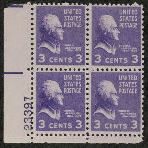 US 807 MNH : Plate Block of Four, LL 23397